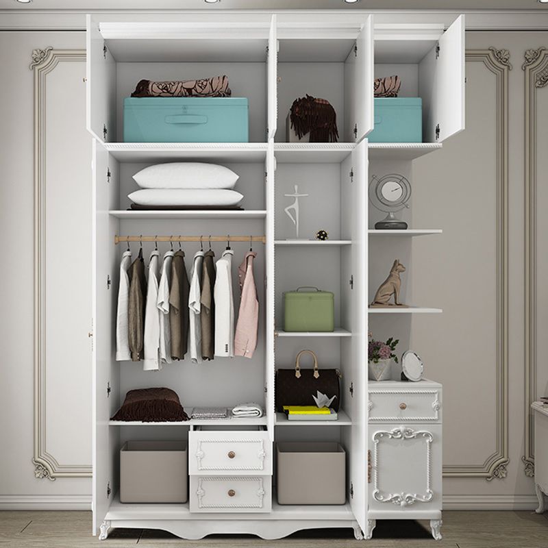 Bedroom Hinged Door Storage Cabinet Manufactured Wood French Country Cabinet with Drawers