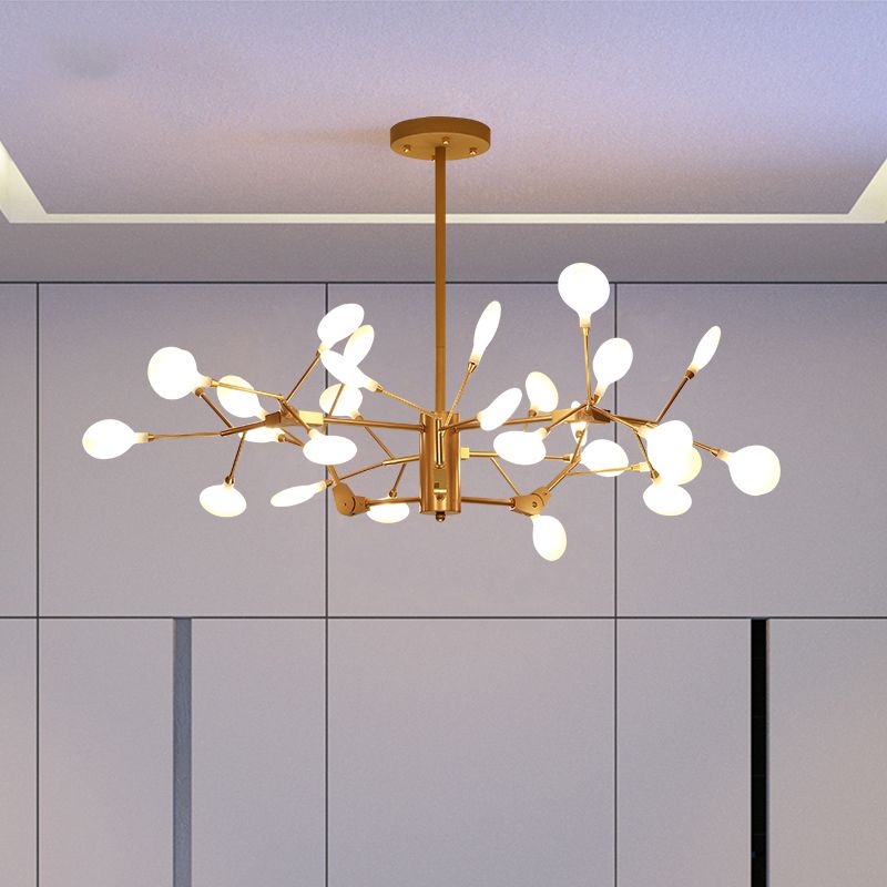 Branched Firefly Acrylic LED Ceiling Lighting Postmodern White Chandelier Light Fixture