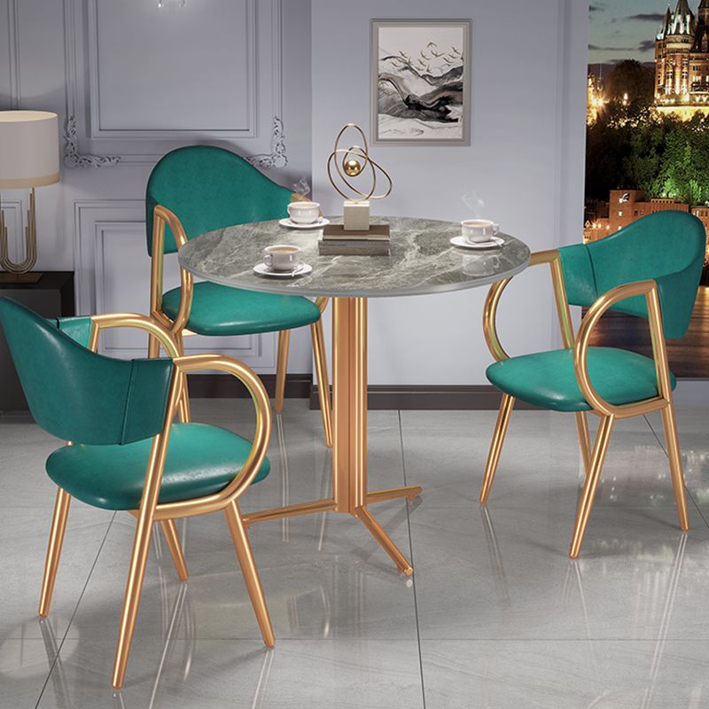Stone Dining Table Traditional Luxury Dining Site Table with Tripod Base
