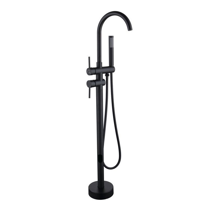 Traditional Floor Mounted Metal Freestanding Tub Filler Swivel Freestanding Faucet