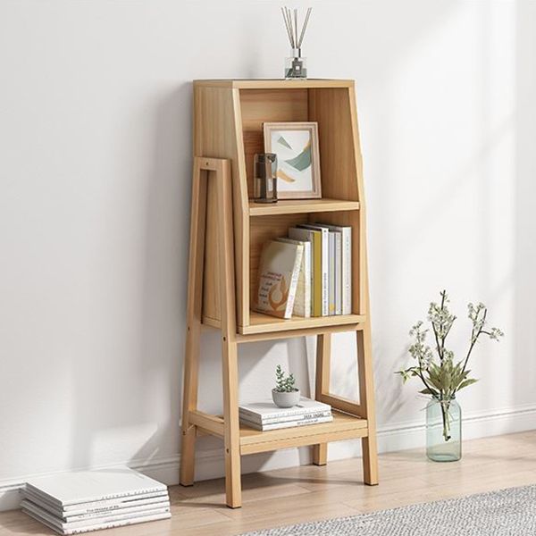 Modern Ladder Book Case 11" W Vertical Engineered Wood Open Bookcase for Home