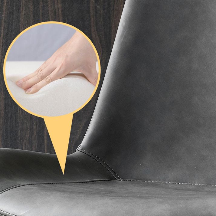 Faux Leather Dining Chairs Industrial Arm Solid Back Dining Side Chairs