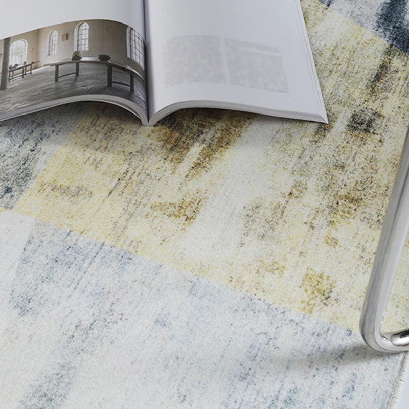 Tapis d'intérieur simple en Polyester, ton blanc, rendu des couleurs, résistant aux taches, pour la décoration de la maison