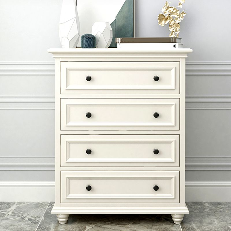 Modern White Vertical Wood Storage Chest with Drawers for Home
