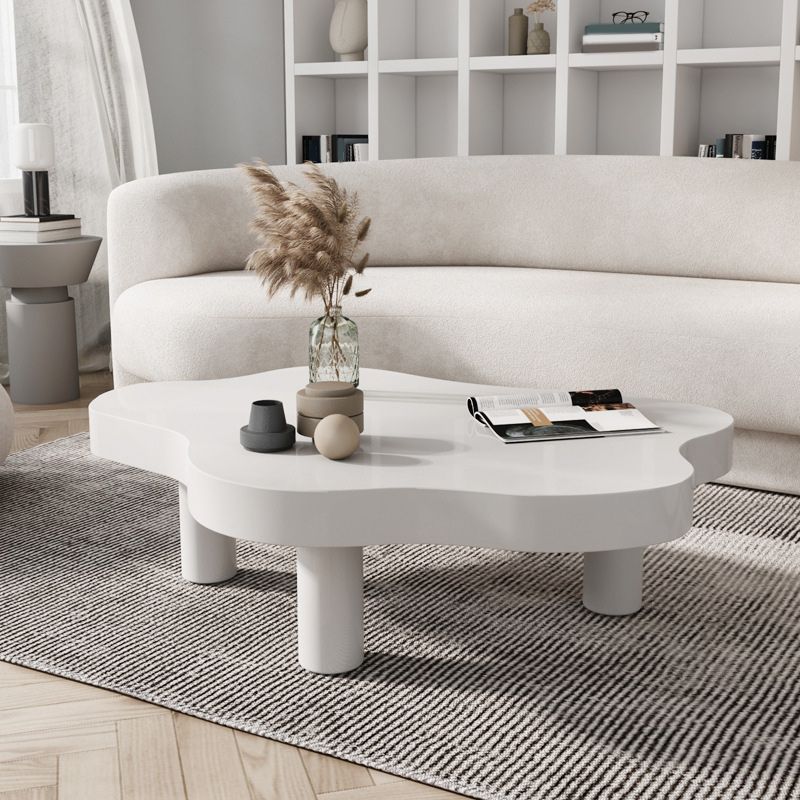 Free Form Solid Wood Coffee Table Set with 3 Legs Cocktail Table