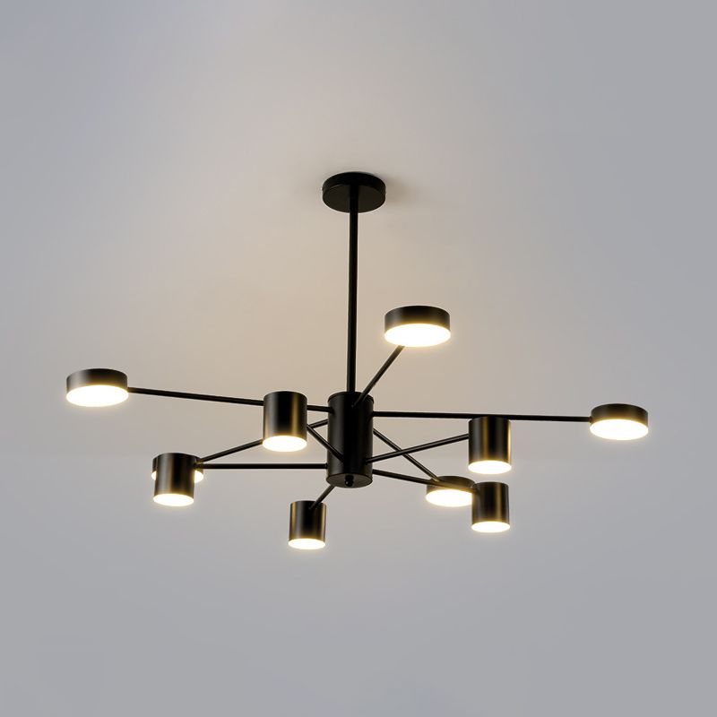 Nordic Metal Chandelier Black Multi Light Hanging Light for Bedroom