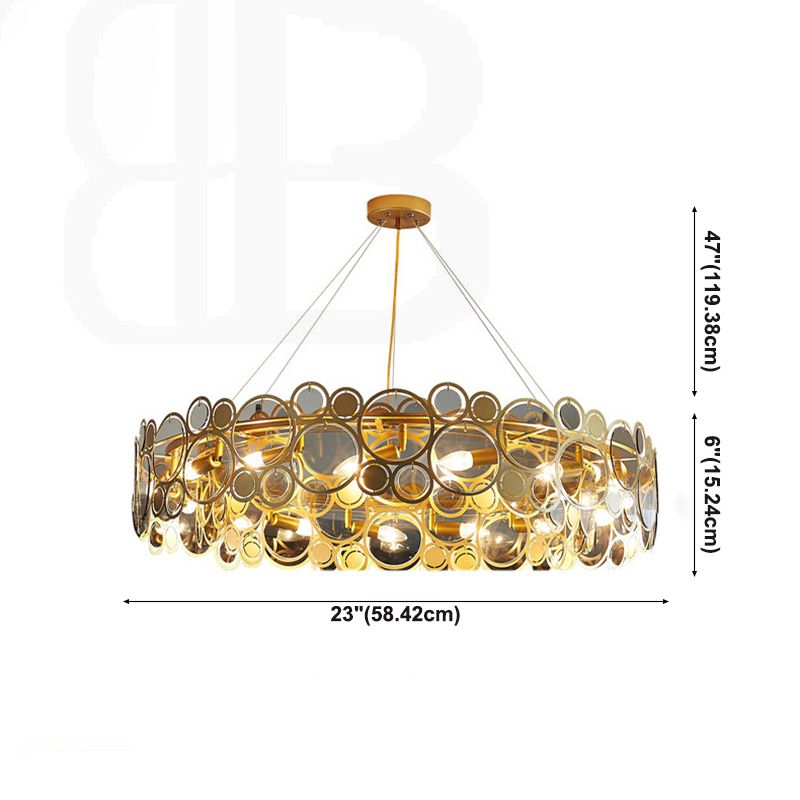 Contemporary Simple LED Chandelier Glass Geometric Pendant Light for Living Room