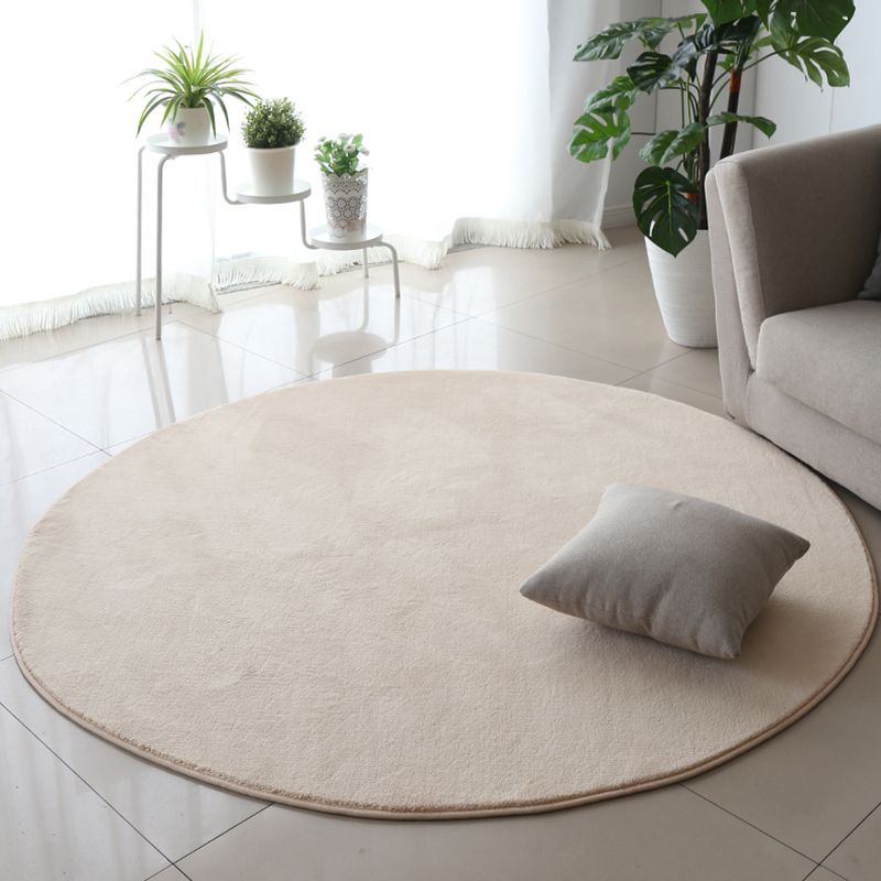 Contemporary Living Room Rug Multi Color Solid Color Area Carpet Polyster Non-Slip Backing Easy Care Rug