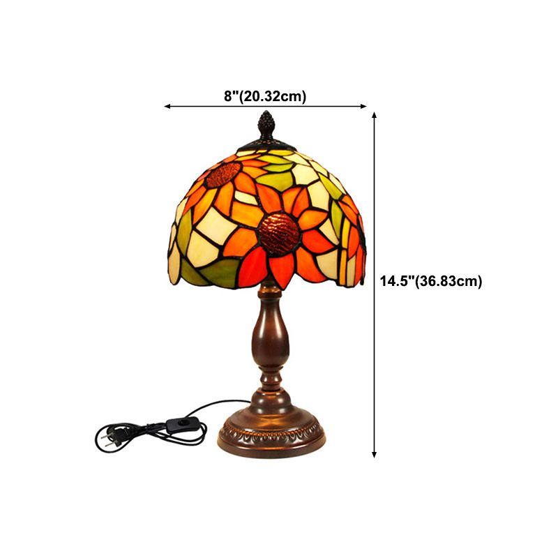 Glass Geometric Night Table Lamps Tiffany Style 1 Light Table Lamp