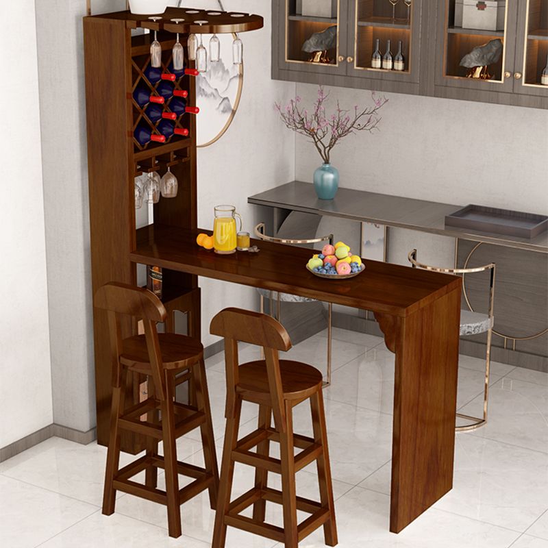 Modern Solid Wood Rectangle Bar Height Pub Table for Living Room