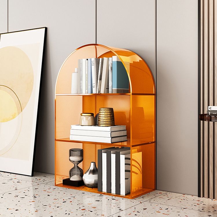 Contemporary Closed Back Standard Bookshelf Acrylic Bookcase with Shelves