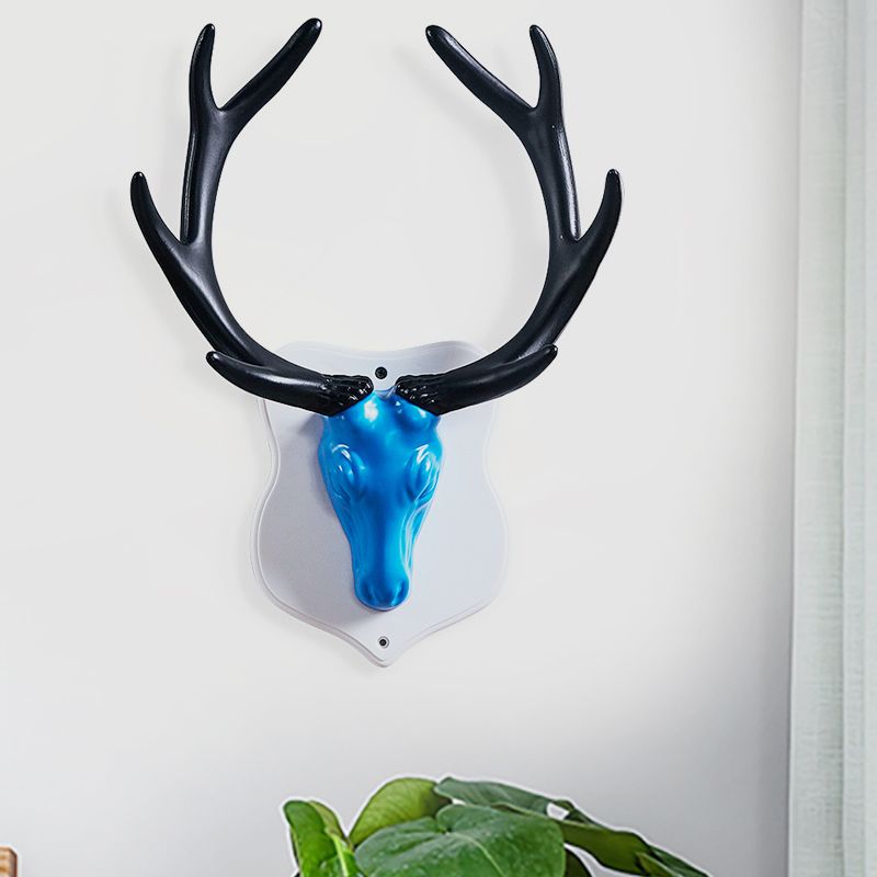Résine White / Blue Approche luminaire de cerf LED Éclairage mural rustique en noir / blanc pour le salon
