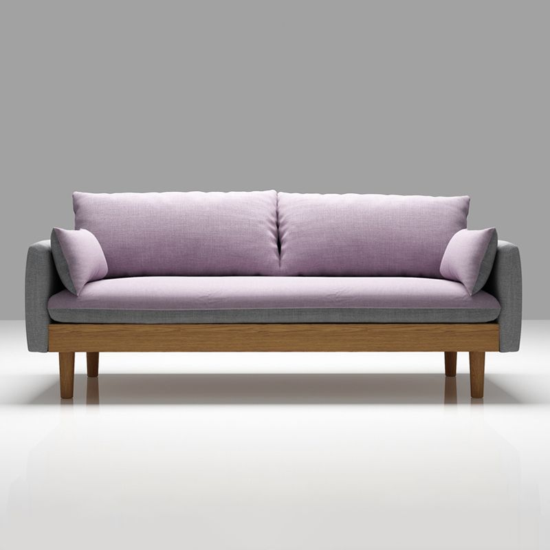 Contemporary 29.9" H Cotton Blend Square Arm Sofa for Apartment