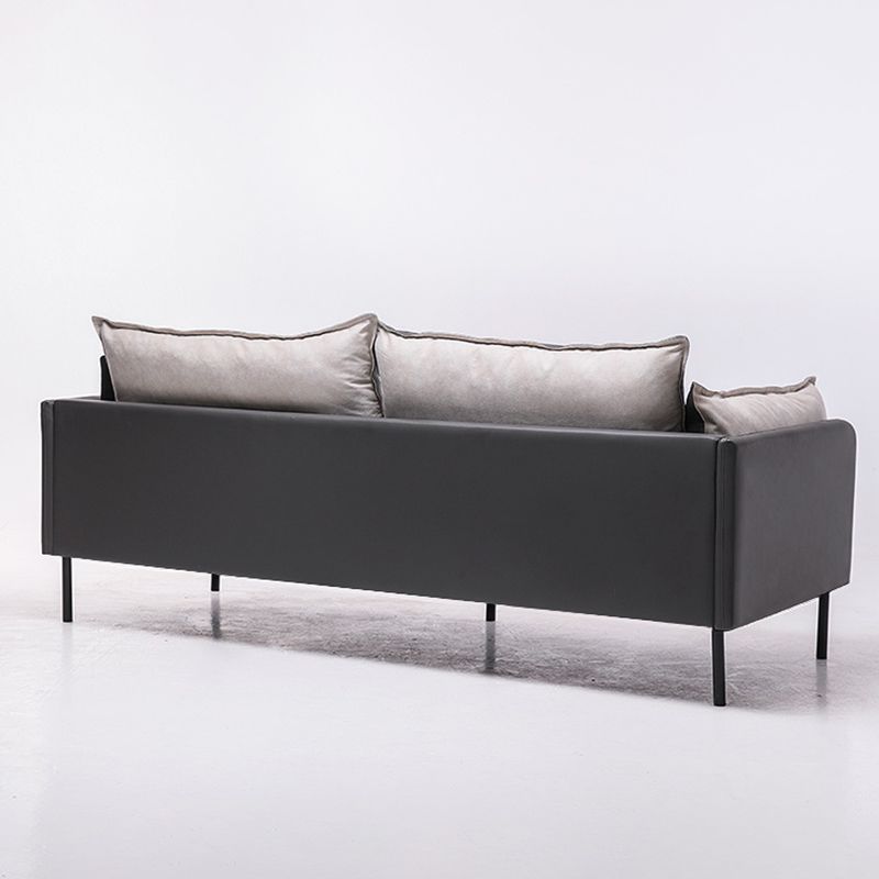 Nordic Style Leather Sofa Square Tufted Sofa for Living Room