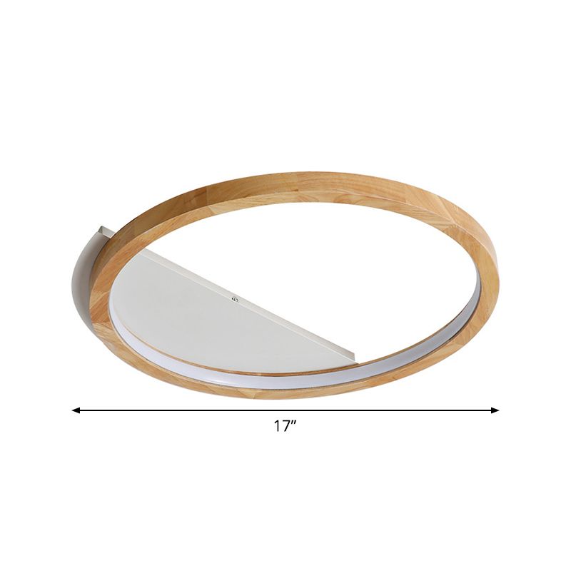 Holz Ring Flush Mount Lighting Contemporary LED Beige Deckenleuchte, 13 "/17" /21 " Breite