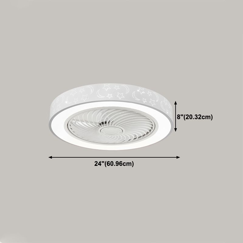 Ventola rotonda Light Light MODER MODER MODER METAL 1 Luce Luce Light in bianco