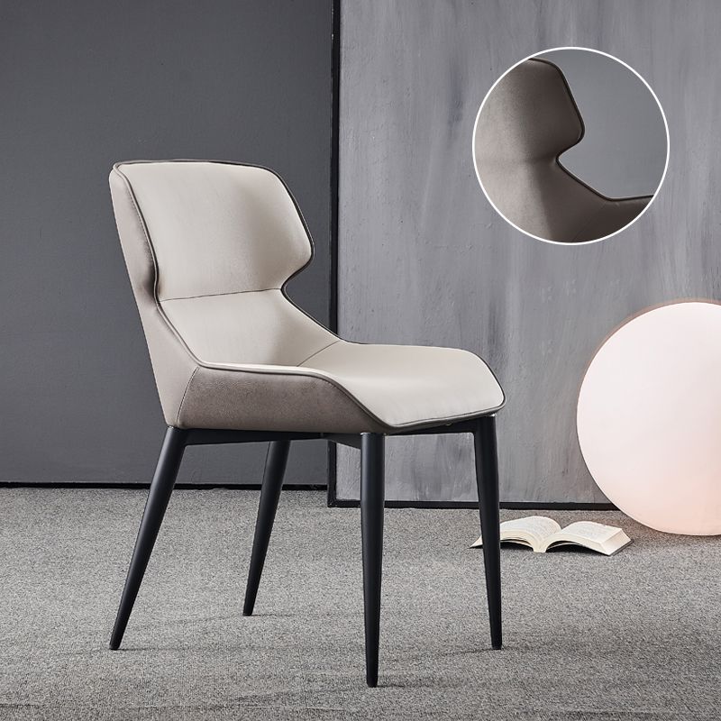 Nordic Style Leder Esszimmerstuhl Wingback Seitenstuhl für den Heimgebrauch
