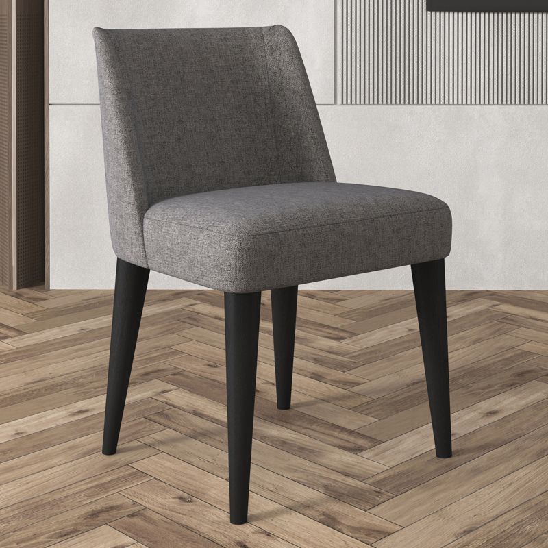 Scandinavian Ash Parsons Chair Gray Wood Dressing Chair in Natural Walnut