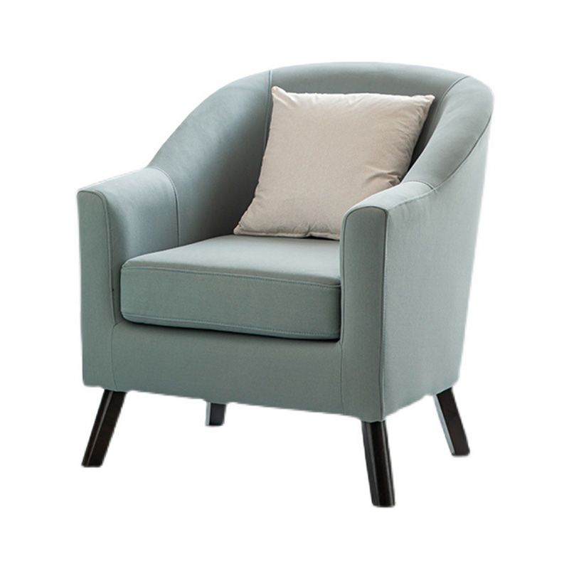 26.77" L * 27.55" W * 32.67" H Bonded Leather Barrel Accent Chair Sloped Arms Barrel Chair