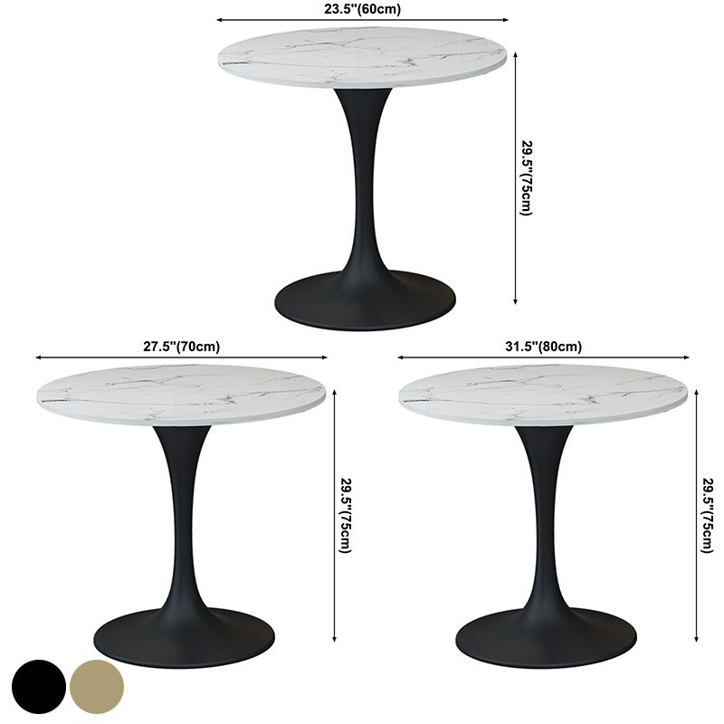 Moderne ronde gesinterde stenen top eettafel witte standaard eettafel voor keuken