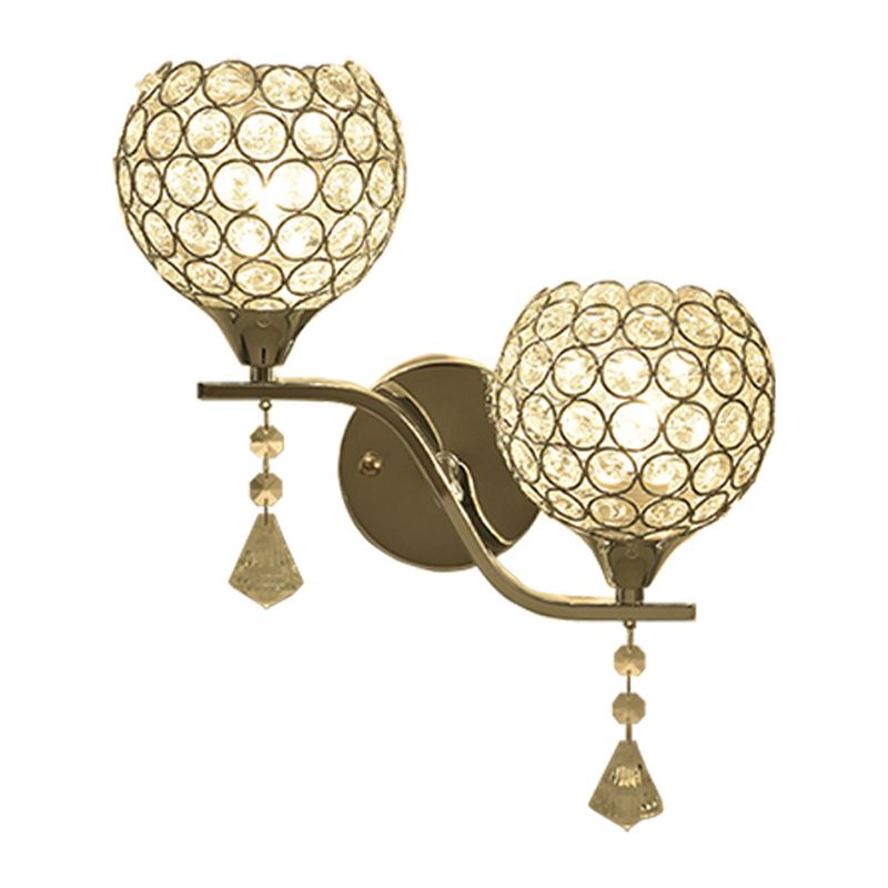 Globe Wall Mount Light Fixture Modern Wall Mounted Lighting with Clear Crystal Shade