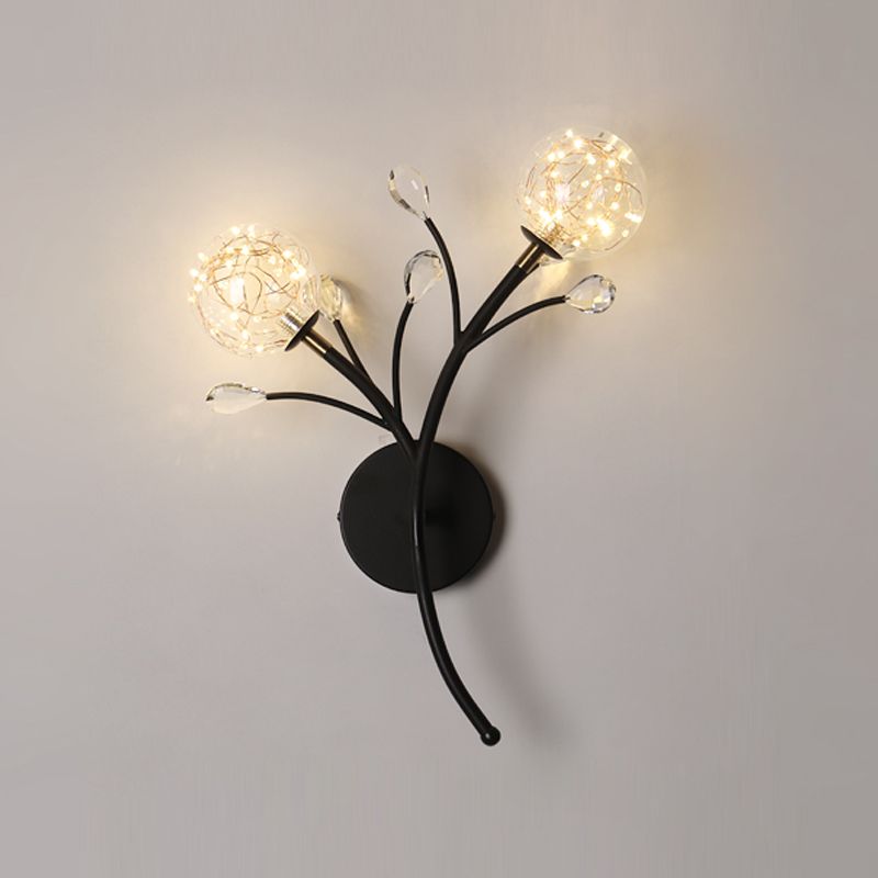 Glaskugelform Wand Licht moderner Stil 2 Lichter Wandhalterung Licht