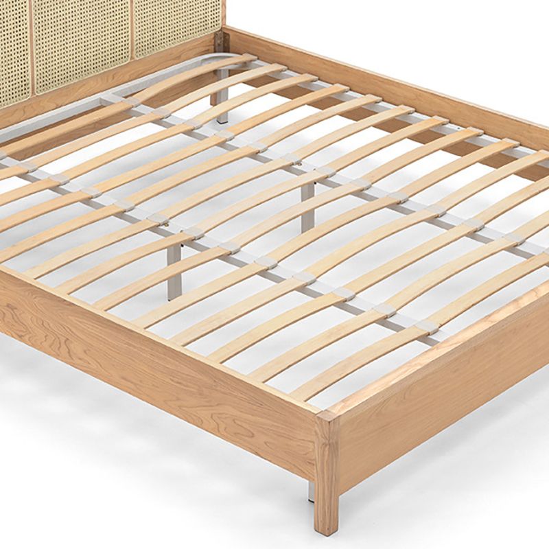 Wicker & Rattan Standard Bed Tropical Bed Frame With Custom Gold Legs