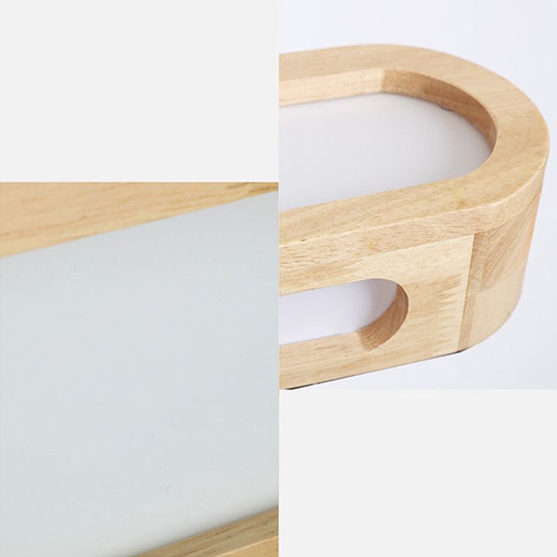 Linear ovale en bois rincier mural simplicité en acrylique LED Vanité murale pour chambre à coucher