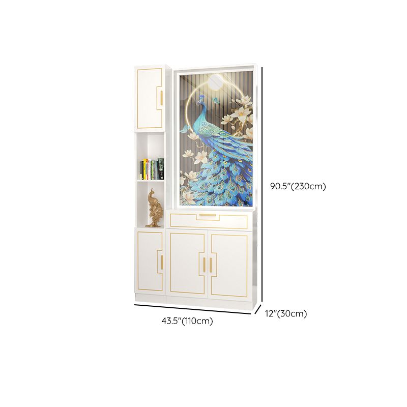 Scandinavian Wood in White 11.81" Wide Accent Cabinet with Drawer