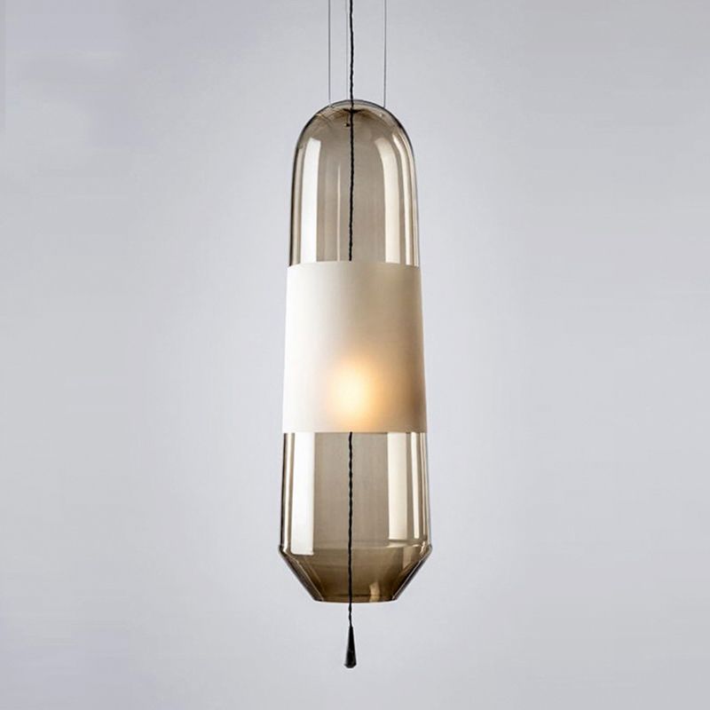 1 Light Unique Hanging Pendant Modern Style Glass Hanging Lighting for Restaurant