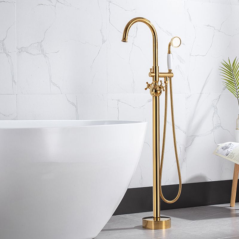 Traditional Style Freestanding Faucet Copper Floor Mount Freestanding Faucet