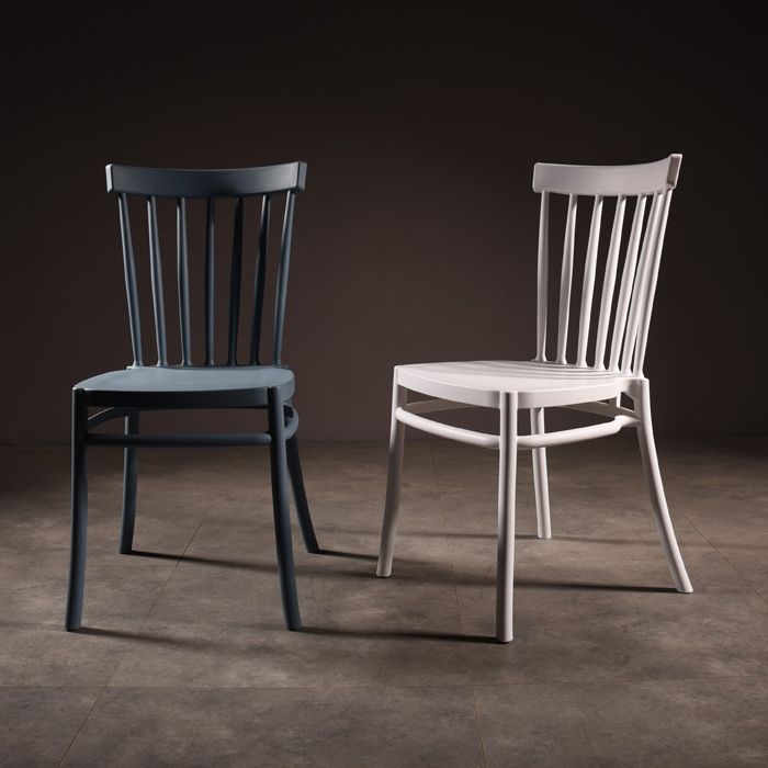Glam Indoor-Outdoor Dining Side Chair Plastic Stacking Side Chair