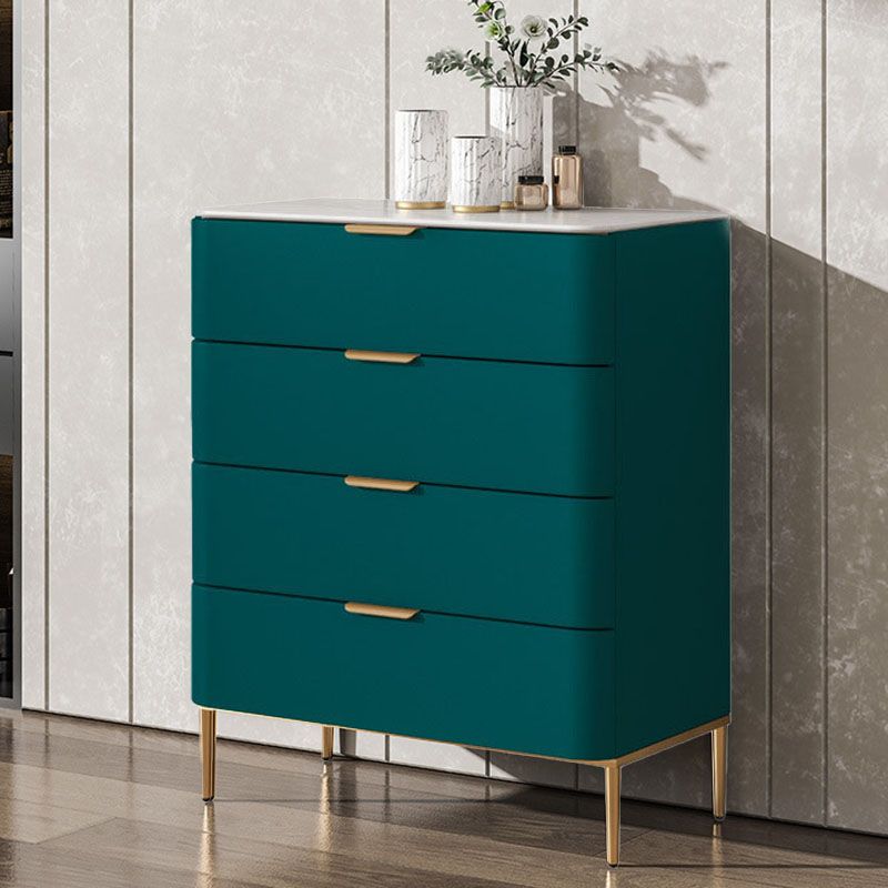 Solid Wood Glam Storage Chest Dresser Vertical Storage Chest with Metal Feet