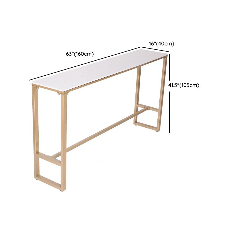 Glam Rectangle Bar Table Set 1/5 Pcs Iron Frame Bar Table and Upholstered Stools