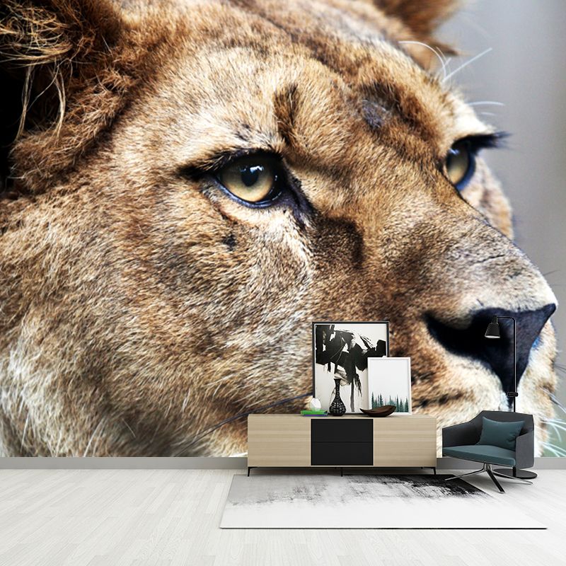 Photography Lion Side Face Mural Whole Wall Covering for Bedroom, Personalized Size