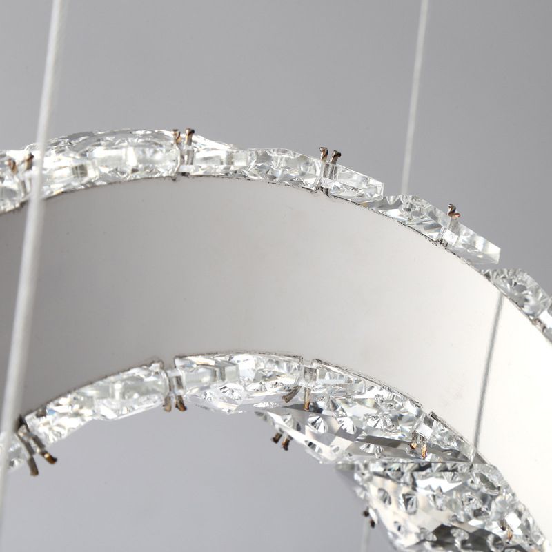 Cámaras cromadas de araña colgante redonda/cuadrada acento moderno acento LED LIGHTA en blanco/luz cálida para el comedor