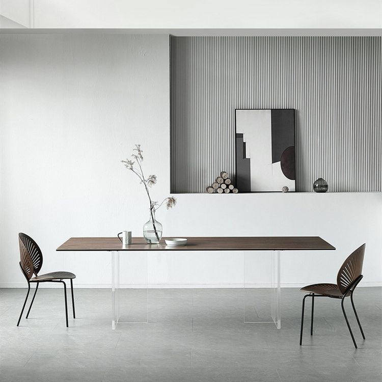 Rectangle Dining Table Acrylic Base Table for Kitchen Dining Room