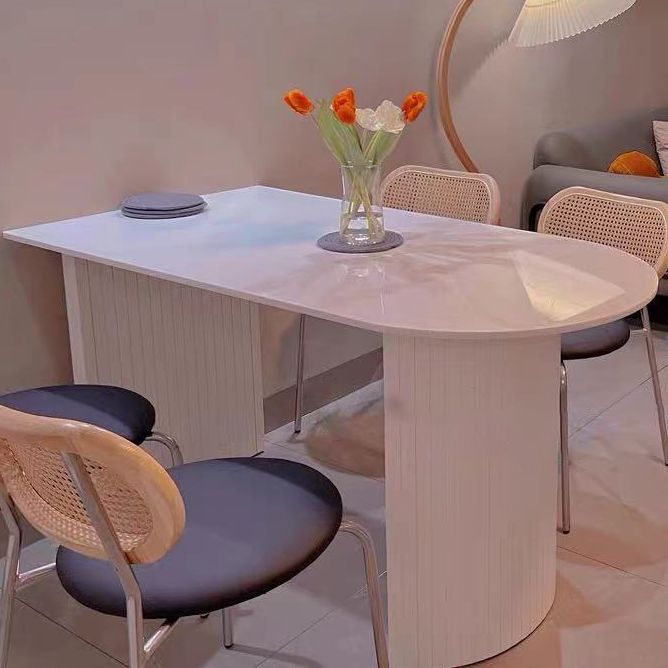 Mesa de comedor contemporánea de madera sólida Mesa de comedor de mármol de mármol para comedor para comedor