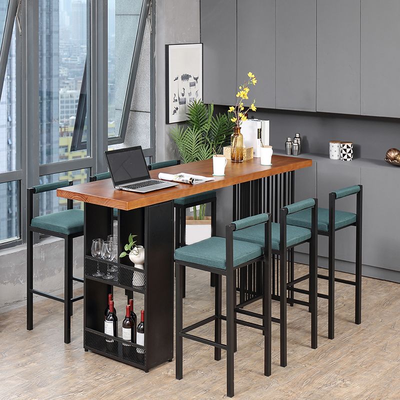 1/7 Pieces Counter Height Set Rectangular Industrial Bar Stool and Table Set