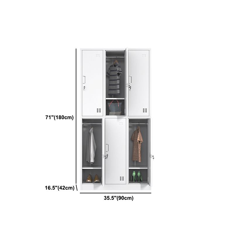 Contemporary Steel Storage Cabinet White Metal Hinged Door Cabinet