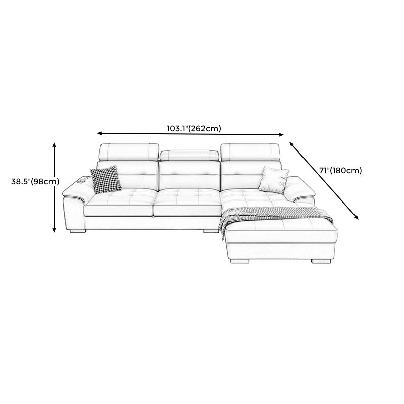 Waterproof Linen Pillow Top Arm Sofa with Adjustable Bolster Pillows and Storage Bag