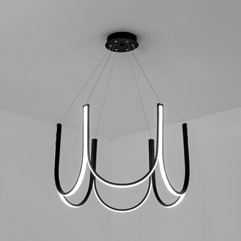 Lámpara de lámpara de metal de forma de U iluminación de lámparas LED modernas para sala de estar