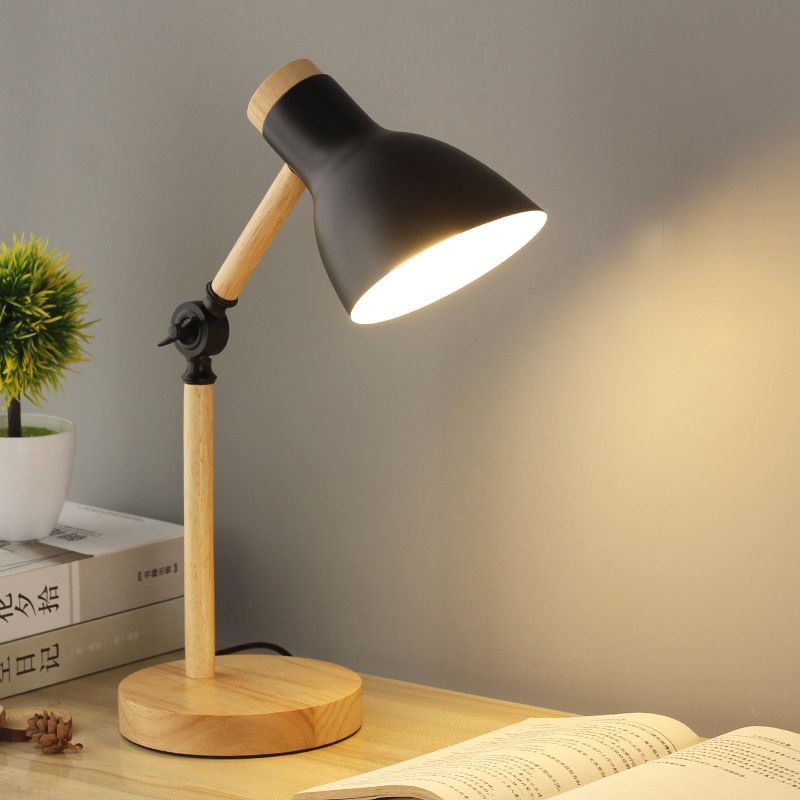 Smeedijzeren koepel tafellicht in moderne eenvoud houten macaron tafellamp voor binnenruimtes