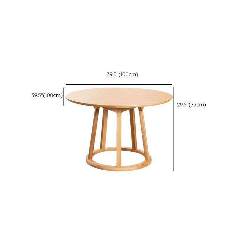 Modern Solid Wood Dining Table Wooden Round Table with Pedestal Base for Restaurant