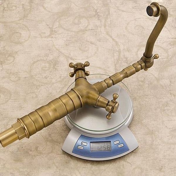 Glam Basin Lavatory Faucet Brass 2 Cross Handles with Water Hose  Bathroom Faucet