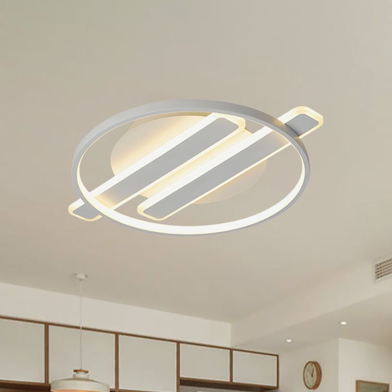Lampada da soffitto a cerchio acrilico Simplicity LED Apparecchio di illuminazione a incasso bianco per camera da letto