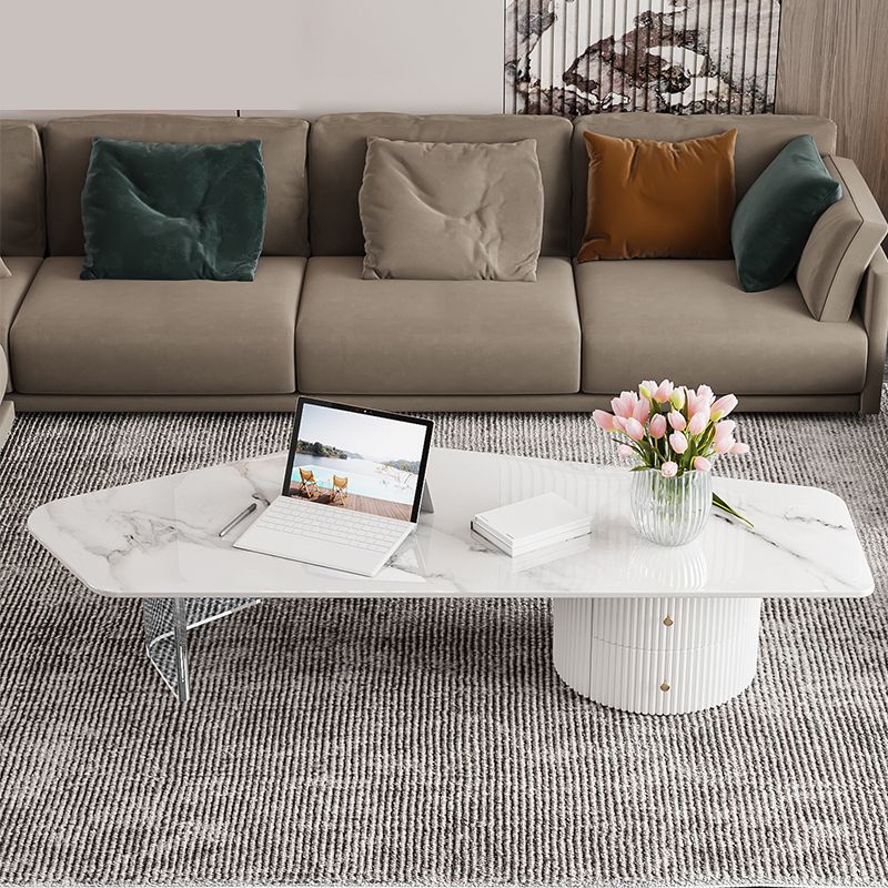 Modern Acrylic Legs Coffee Table Nesting Coffee Table Set for Living Room