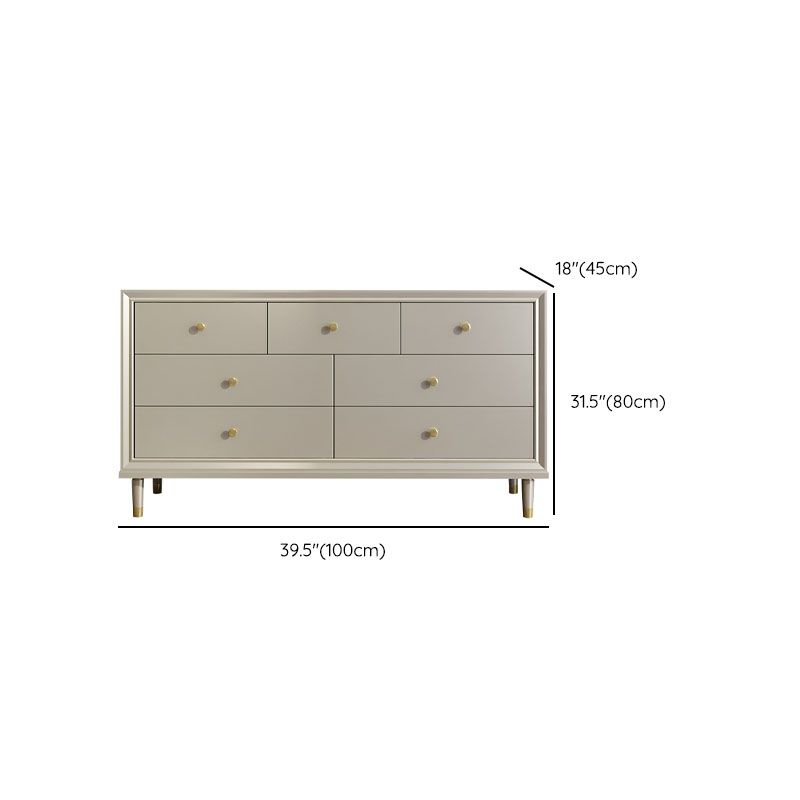 Contemporary Horizontal Double Dresser Cherry Wood Storage Dresser for Bedroom