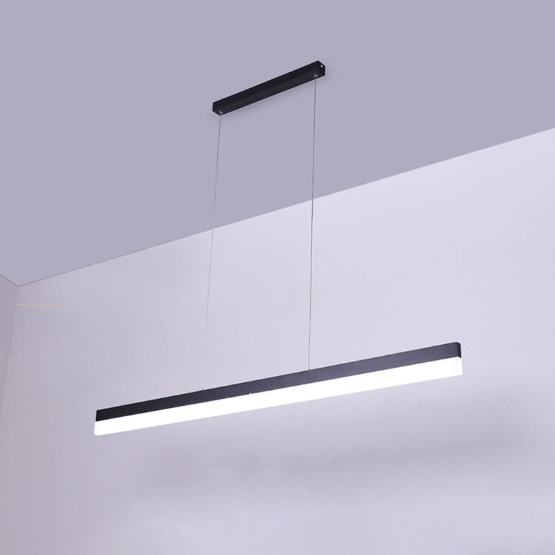 Richtige Acryl -Down -Beleuchtung Anhänger minimalistisch 23,5 "/47"/59 "L LED Schwarz hängende Lampe in warmem/weißem Licht