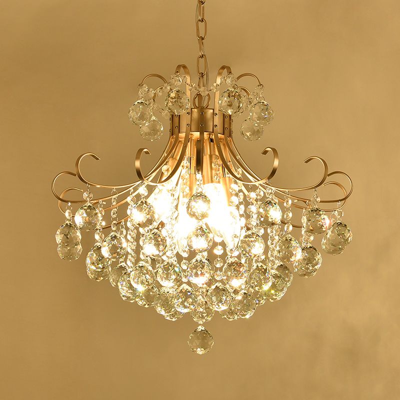 LED -Kristalldecke Kronleuchter traditioneller Goldgeflügelte Form Wohnzimmer Suspension Beleuchtung